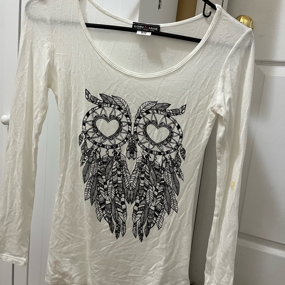 Long sleeve tee shirt. Girls size 10-12. Soft stretchy material. - Picture 1 of 3